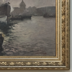 Grand Signed Oil Painting on Canvas by Luigi Tafani, 'View of Venice' dated 1903