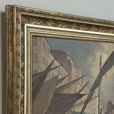 Grand Signed Oil Painting on Canvas by Luigi Tafani, 'View of Venice' dated 1903