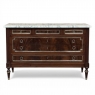 French Mahogany Louis XVI Style Commode with Carrara Marble Top