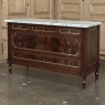 French Mahogany Louis XVI Style Commode with Carrara Marble Top