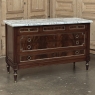 French Mahogany Louis XVI Style Commode with Carrara Marble Top