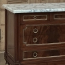 French Mahogany Louis XVI Style Commode with Carrara Marble Top