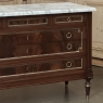 French Mahogany Louis XVI Style Commode with Carrara Marble Top