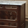 French Mahogany Louis XVI Style Commode with Carrara Marble Top