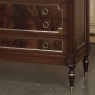 French Mahogany Louis XVI Style Commode with Carrara Marble Top