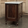 French Mahogany Louis XVI Style Commode with Carrara Marble Top