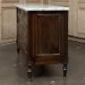 French Mahogany Louis XVI Style Commode with Carrara Marble Top
