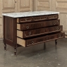 French Mahogany Louis XVI Style Commode with Carrara Marble Top