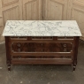 French Mahogany Louis XVI Style Commode with Carrara Marble Top