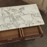 French Mahogany Louis XVI Style Commode with Carrara Marble Top
