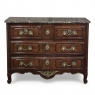 18th Century Country French Walnut Marble Top Commode ~ Chest of Drawers