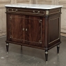French Mahogany Louis XVI Style Two-Door Buffet with Carrara Marble Top