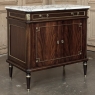 French Mahogany Louis XVI Style Two-Door Buffet with Carrara Marble Top
