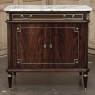 French Mahogany Louis XVI Style Two-Door Buffet with Carrara Marble Top
