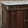 French Mahogany Louis XVI Style Two-Door Buffet with Carrara Marble Top