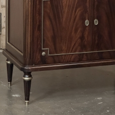 French Mahogany Louis XVI Style Two-Door Buffet with Carrara Marble Top