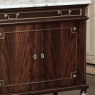 French Mahogany Louis XVI Style Two-Door Buffet with Carrara Marble Top
