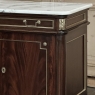 French Mahogany Louis XVI Style Two-Door Buffet with Carrara Marble Top