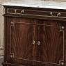 French Mahogany Louis XVI Style Two-Door Buffet with Carrara Marble Top