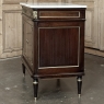 French Mahogany Louis XVI Style Two-Door Buffet with Carrara Marble Top