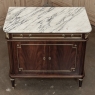 French Mahogany Louis XVI Style Two-Door Buffet with Carrara Marble Top