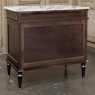 French Mahogany Louis XVI Style Two-Door Buffet with Carrara Marble Top