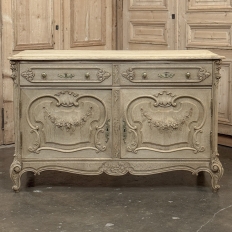 19th Century French Louis XV Low Buffet ~ Credenza in Stripped Oak