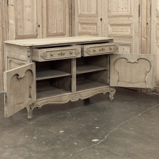 19th Century French Louis XV Low Buffet ~ Credenza in Stripped Oak