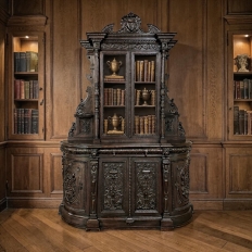 19th Century French Renaissance Two-Tiered Bookcase ~ Bibliotheque