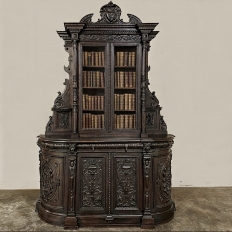 19th Century French Renaissance Two-Tiered Bookcase ~ Bibliotheque