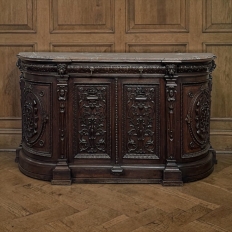 19th Century French Renaissance Marble Top Buffet