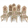 Set of Six Stripped Renaissance Revival Dining Chairs, Circa 1900