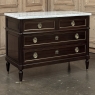 French Louis XVI Mahogany Carrara Marble Top Commode