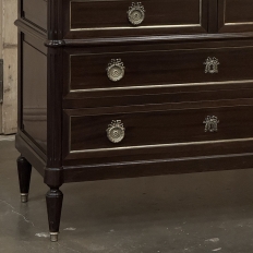 French Louis XVI Mahogany Carrara Marble Top Commode
