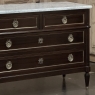 French Louis XVI Mahogany Carrara Marble Top Commode