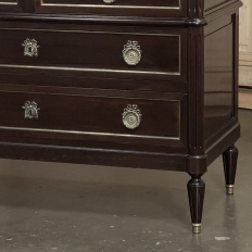 French Louis XVI Mahogany Carrara Marble Top Commode