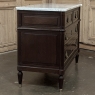 French Louis XVI Mahogany Carrara Marble Top Commode