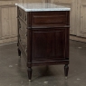 French Louis XVI Mahogany Carrara Marble Top Commode