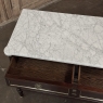 French Louis XVI Mahogany Carrara Marble Top Commode