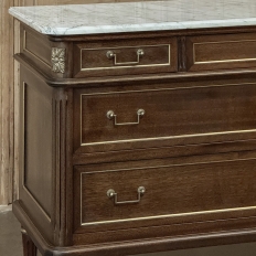 French Directoire Neoclassical Carrara Marble Top Commode