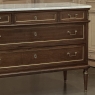 French Directoire Neoclassical Carrara Marble Top Commode