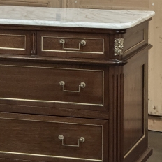 French Directoire Neoclassical Carrara Marble Top Commode