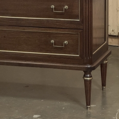 French Directoire Neoclassical Carrara Marble Top Commode