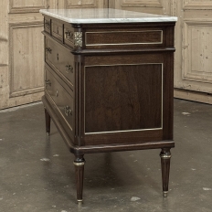French Directoire Neoclassical Carrara Marble Top Commode
