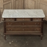 French Directoire Neoclassical Carrara Marble Top Commode