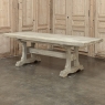 Vintage Rustic European Stripped Oak Trestle Dining Table