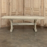 Vintage Rustic European Stripped Oak Trestle Dining Table
