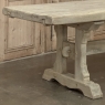 Vintage Rustic European Stripped Oak Trestle Dining Table