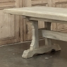 Vintage Rustic European Stripped Oak Trestle Dining Table
