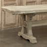 Vintage Rustic European Stripped Oak Trestle Dining Table